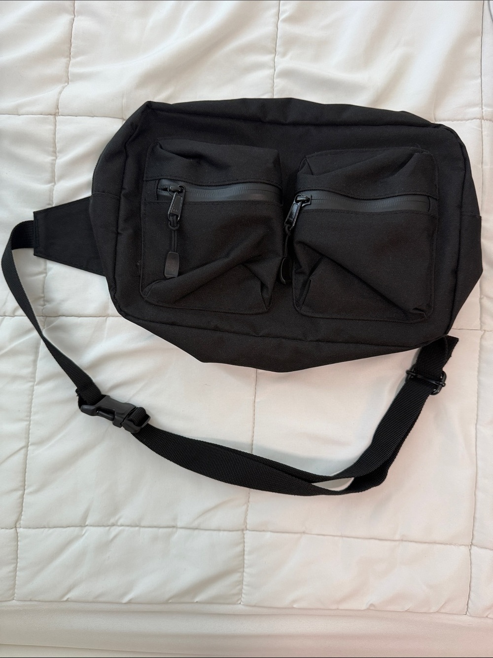Black Sling Crossbody Backpack - Unbranded
